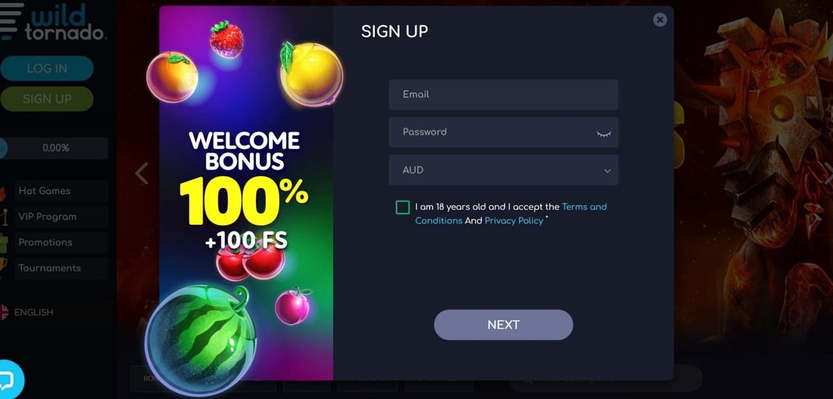 Wild Tornado Casino login